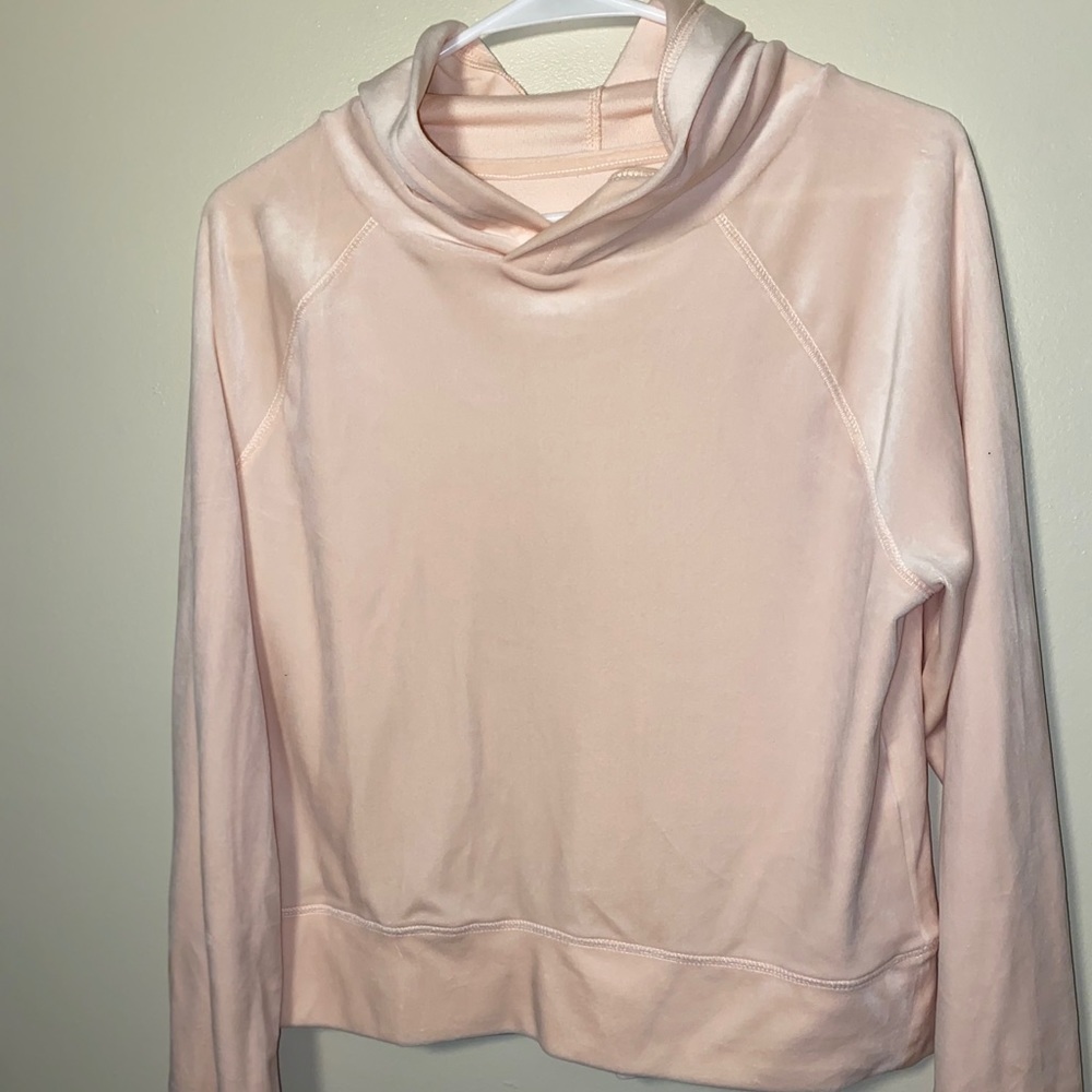 Light pink velvet hoodie